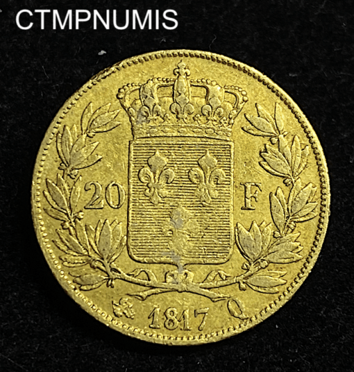 ,MONNAIE,20,FRANCS,OR,LOUIS,XVIII,1817,Q,PERPIGNAN,