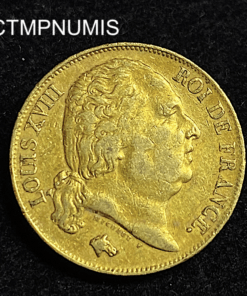 ,MONNAIE,20,FRANCS,OR,LOUIS,XVIII,1817,Q,PERPIGNAN,
