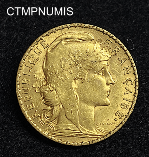 ,MONNAIE,20,FRANCS,OR,COQ,1900,