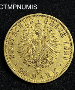 ,MONNAIE,HAMBOURG,20,MARK,OR,1884,