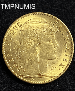 ,MONNAIE,10,FRANCS,OR,COQ,1908,