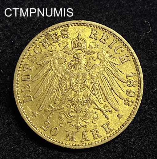 ,MONNAIE,HAMBOURG,20,MARKS,OR,1893,