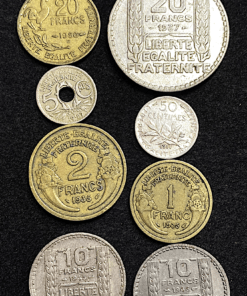 ,MONNAIE,FRANCAISE,LOT,DE,8,PIECES,PEU,COMMUNES