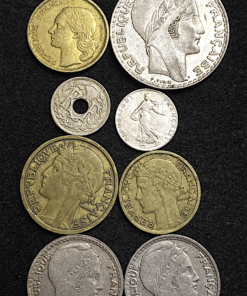 ,MONNAIE,FRANCAISE,LOT,DE,8,PIECES,PEU,COMMUNES