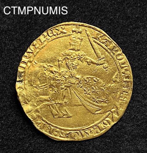 ,MONNAIE,FRANC,A,CHEVAL,CHARLES,V,OR,
