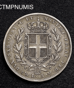 ,MONNAIE,ITALIE,5,LIRE,ARGENT,1836,GENES,