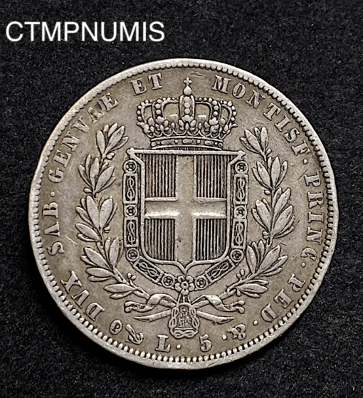 ,MONNAIE,ITALIE,5,LIRE,ARGENT,1836,GENES,