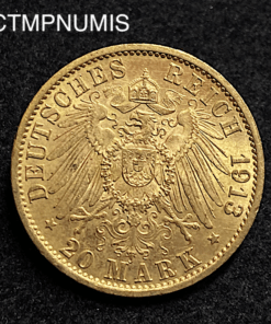 ,MONNAIE,PRUSSE,20,MARK,OR,1913,