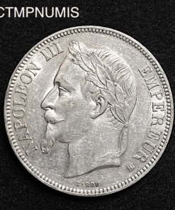 ,MONNAIE,5,FRANCS,ARGENT,NAPOLEON,1867,BB,STRASBOURG,