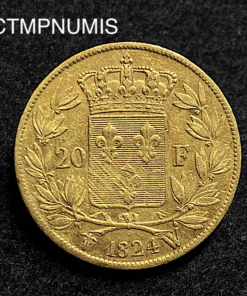 ,MONNAIE,20,FRANCS,OR,LOUIS,XVIII,1824,LILLE,