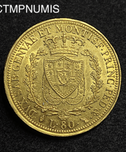,MONNAIE,ITALIE,80,LIRE,OR,1836,TURIN,