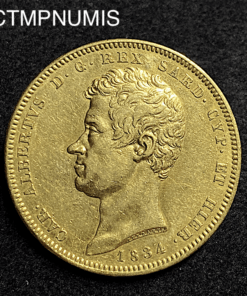 ,MONNAIE,ITALIE,100,LIRE,OR,1834,TURIN,
