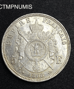 ,MONNAIE,5,FRANCS,ARGENT,NAPOLEON,1868,