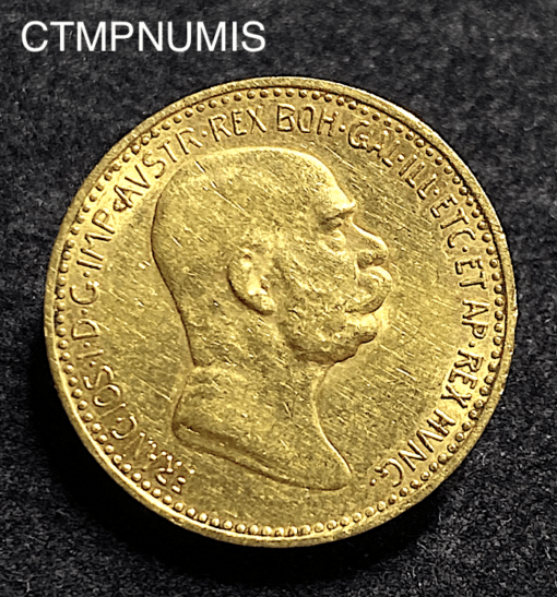 ,MONNAIE,AUTRICHE,10,CORONA,OR,1848,1908,