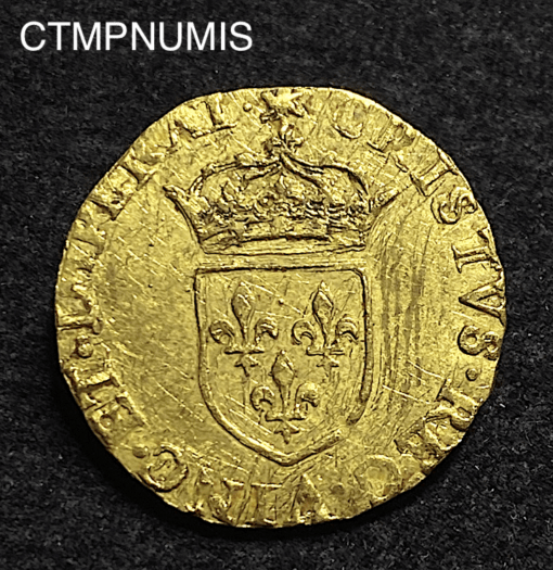 ,MONNAIE,CHARLES,IX,ECU,OR,1574,H,LA,ROCHELLE,