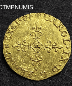 ,MONNAIE,CHARLES,IX,ECU,OR,1574,H,LA,ROCHELLE,