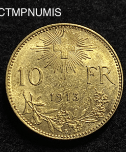 ,MONNAIE,SUISSE,10,FRANCS,OR,1913,