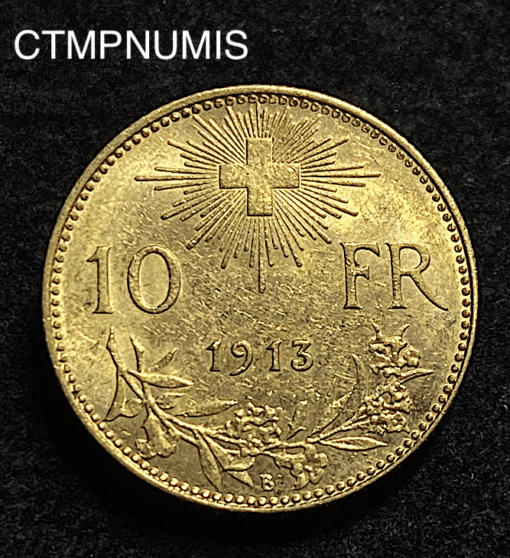 ,MONNAIE,SUISSE,10,FRANCS,OR,1913,