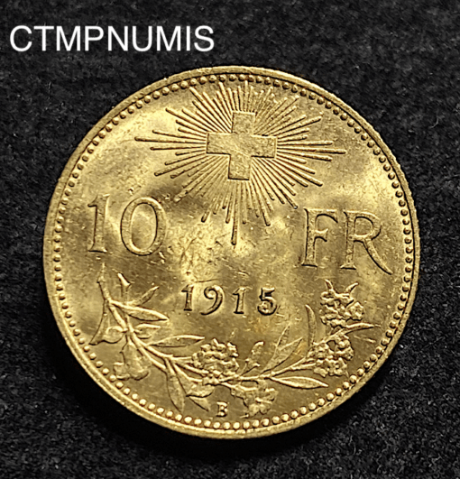 ,MONNAIE,SUISSE,10,FRANCS,OR,1915,
