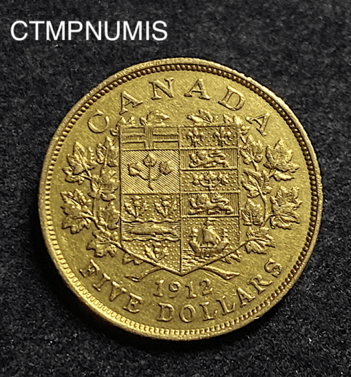 ,MONNAIE,CANADA,5,DOLLAR,OR,1912,