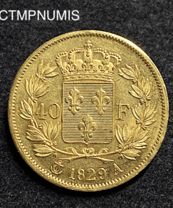 ,MONNAIE,40,FRANCS,OR,CHARLES,X,1829,