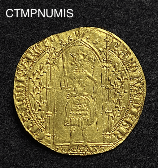 ,MONNAIE,CHARLES,V,FRANC,OR,A,PIED,