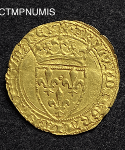 ,MONNAIE,ECU,OR,COURONNE,CHARLES,VI,LA,ROCHELLE,