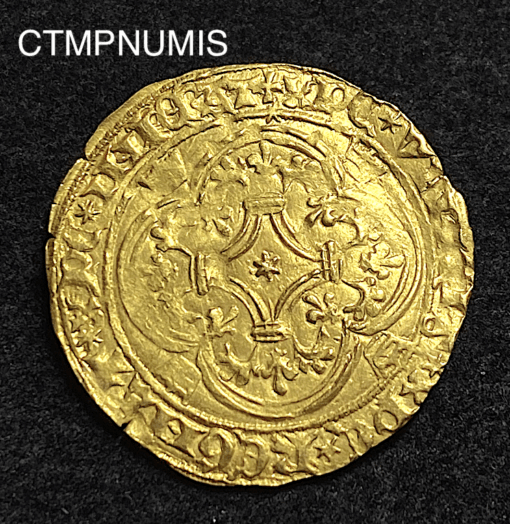 ,MONNAIE,ECU,OR,COURONNE,CHARLES,VI,LA,ROCHELLE,