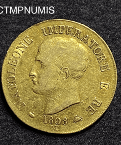 ,MONNAIE,ITALIE,40,LIRE,OR,NAPOLEON,1808,MILAN,