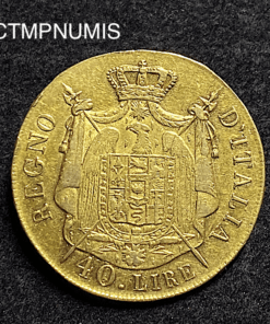 ,MONNAIE,ITALIE,40,LIRE,OR,NAPOLEON,1808,MILAN,