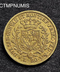 ,MONNAIE,ITALIE,20,LIRE,OR,1828,TURIN,