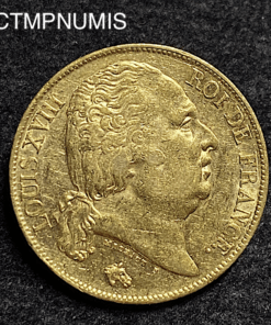 ,MONNAIE,20,FRANCS,OR,LOUIS,XVIII,1824,