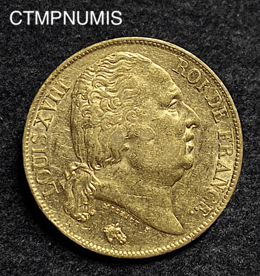 ,MONNAIE,20,FRANCS,OR,LOUIS,XVIII,1824,