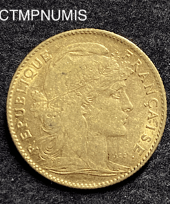 ,MONNAIE,10,FRANCS,OR,COQ,1909,