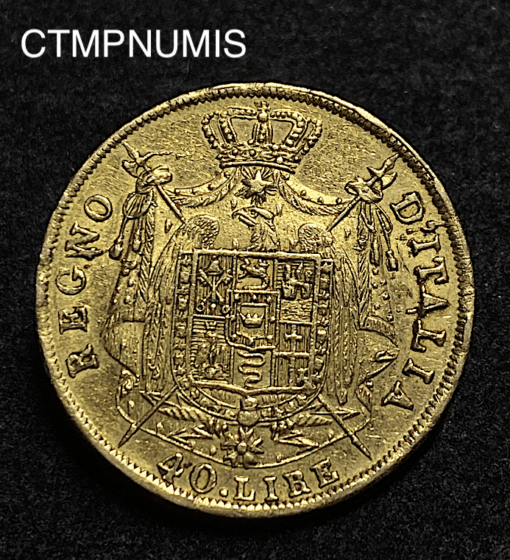 ,MONNAIE,ITALIE,40,LIRE,OR,NAPOLEON,1812,MILAN,