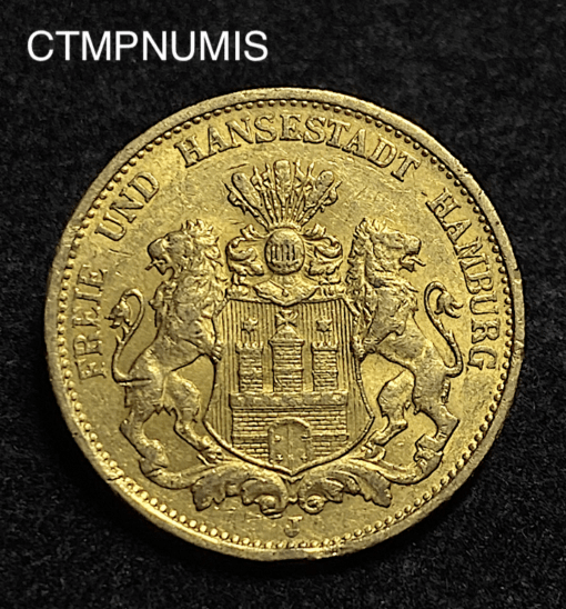 ,MONNAIE,HAMBOURG,20,MARK,OR,1899,