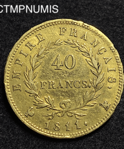 ,MONNAIE,40,FRANCS,OR,NAPOLEON,1811,A,SUR,COQ,