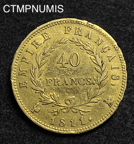 ,MONNAIE,40,FRANCS,OR,NAPOLEON,1811,A,SUR,COQ,