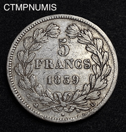 ,MONNAIE,5,FRANCS,LOUIS,PHILIPPE,1839,LYON,