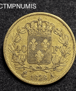 ,MONNAIE,40,FRANCS,OR,CHARLES,X,1828,