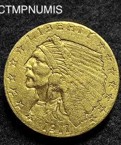 ,MONNAIE,ETATS,UNIS,2,1/2,DOLLAR,OR,INDIEN,1911,