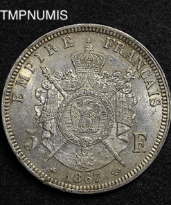 ,MONNAIE,5,FRANCS,ARGENT,NAPOLEON,1867,SUP,