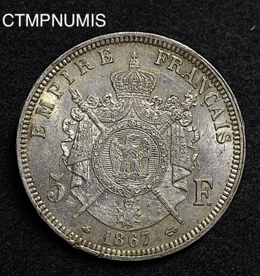 ,MONNAIE,5,FRANCS,ARGENT,NAPOLEON,1867,SUP,