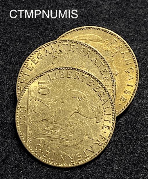 ,MONNAIE,10,FRANCS,OR,COQ,1900,