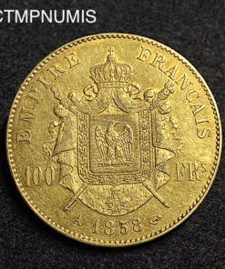 ,MONNAIE,EMPIRE,100,FRANCS,OR,NAPOLEON,1858,