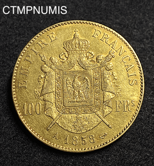 ,MONNAIE,EMPIRE,100,FRANCS,OR,NAPOLEON,1858,