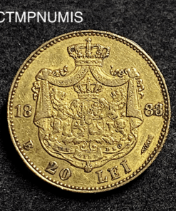,MONNAIE,ROUMANIE,20,LEI,OR,CAROL,1883,