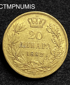 ,MONNAIE,SERBIE,20,DINARA,OR,1882,
