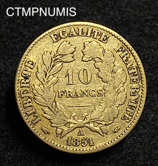 ,MONNAIE,10,FRANCS,OR,CERES,1851,