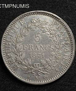 ,5,FRANCS,ARGENT,HERCULE,1871,K,BORDEAUX,